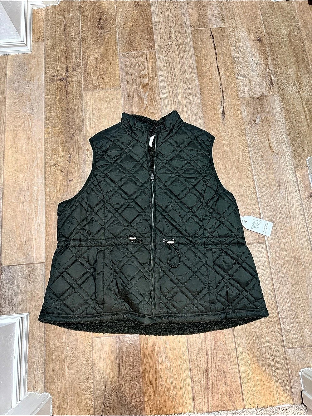Time and Tru Quilted Black Vest